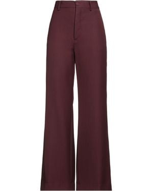 Plan C Burgundy Pants Wool - Red