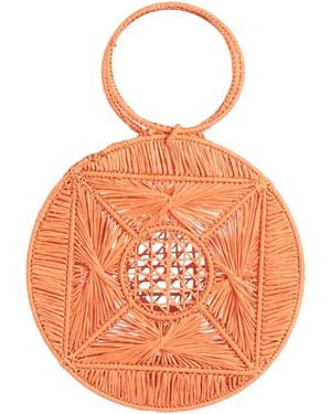 High Handbag Natural Raffia - Orange