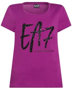 EA7 T-Shirt Cotton, Elastane - Purple