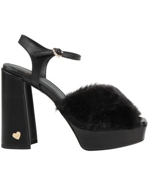 Love Moschino Sandals Leather, Textile Fibres - Black