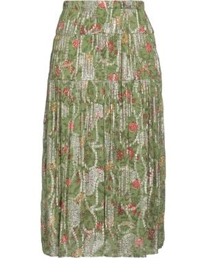 Ba&sh Military Midi Skirt Viscose, Metal Fiber - Green
