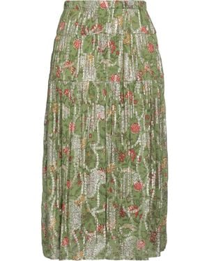 Ba&sh Military Midi Skirt Viscose, Metallic Fiber - Green