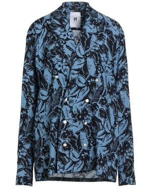 PT Torino Blazer Viscose, Linen - Blue