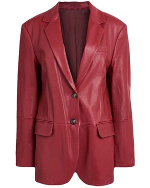 Brunello Cucinelli Blazer Leather, Brass - Red