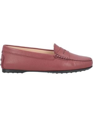 Tod's Burgundy Loafers Soft Leather - Pink