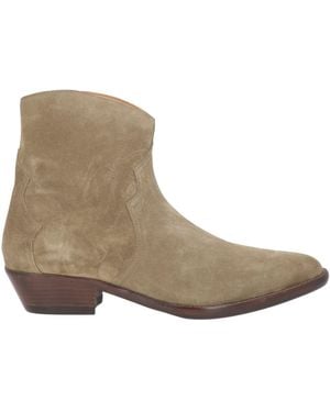 Isabel Marant Khaki Ankle Boots Calfskin - Natural