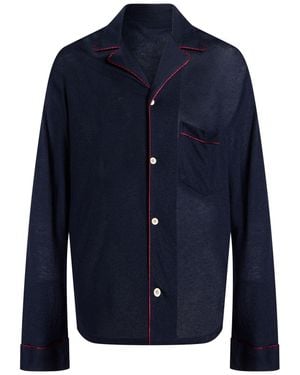 The Elder Statesman Cardigan Cashmere, Silk - Blue