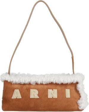Marni Tan Shoulder Bag Cow Leather - White