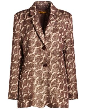 Siyu Blazer Wool, Lurex, Silk, Nylon, Cotton - Brown