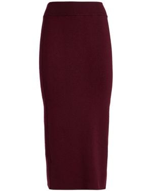 Alpha Studio Burgundy Midi Skirt Merino Wool - Red