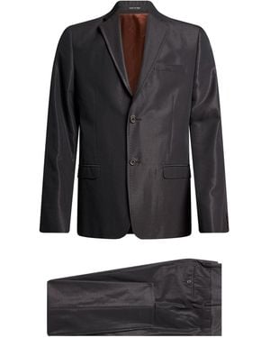 Gazzarrini Charcoal Suit Cotton, Virgin Wool, Polyamide - Black