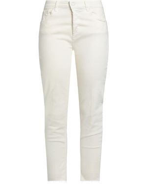 ViCOLO Denim Couture Ivory Pants Cotton, Elastomultiester, Elastane - White