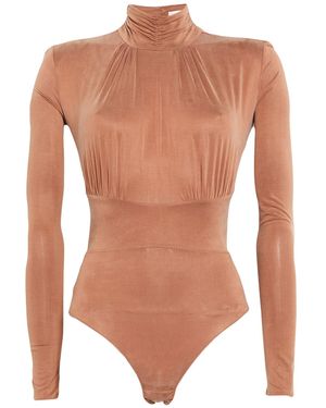 Elisabetta Franchi Camel Bodysuit Cupro, Elastane - White