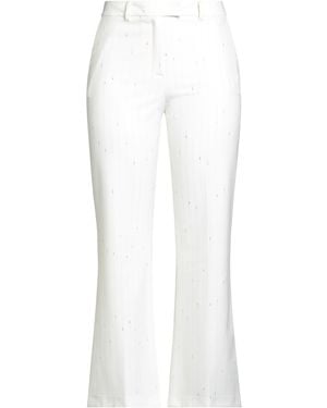 SIMONA CORSELLINI Trousers Polyester, Wool, Elastane - White