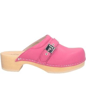 Scholl Fuchsia Mules & Clogs Leather - Pink