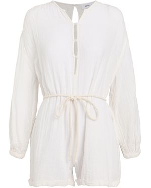 Not Shy Ivory Playsuit Cotton - White