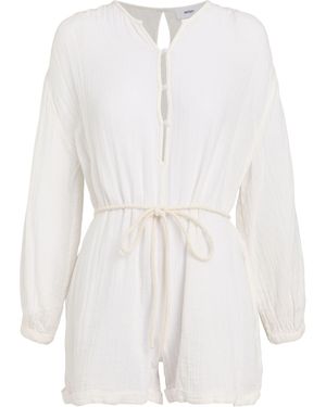 Not Shy Ivory Playsuit Cotton - White