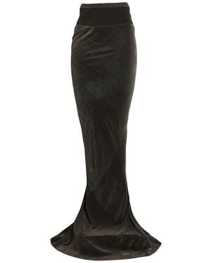 Rick Owens Military Maxi Skirt Viscose, Silk, Cotton - Black
