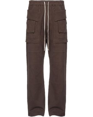 Rick Owens Dark Trousers Cotton - Brown