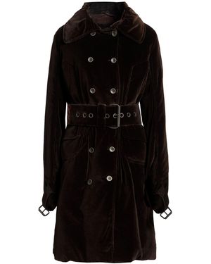 Ermanno Scervino Dark Coat Cotton, Metal Fiber, Elastane - Black