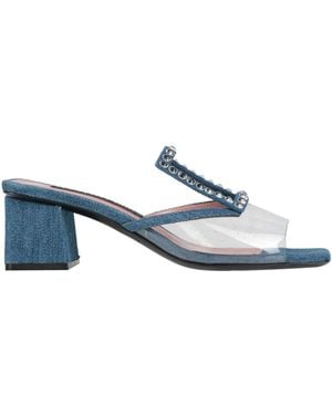 Les Petits Joueurs Sandals Textile Fibers, Pvc - Blue
