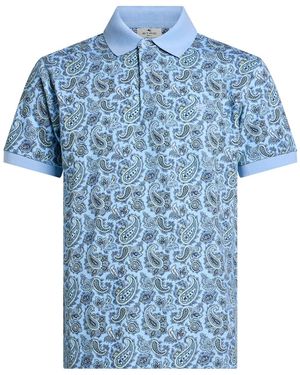 Etro Sky Polo Shirt Cotton - Blue
