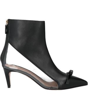 Red(V) Ankle Boots Leather, Pvc - Black