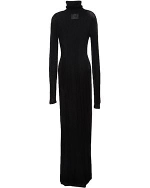 Yehuafan Maxi Dress Mohair Wool - Black