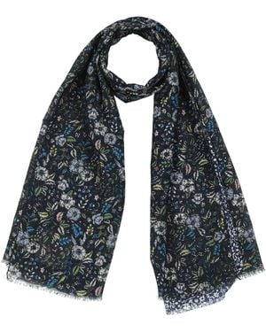 High Scarf Silk, Cotton - Blue