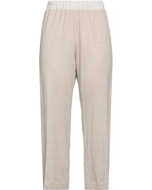 Le Tricot Perugia Taupe Pants Linen, Elastane, Brass - Natural
