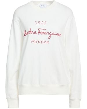 Ferragamo Sweatshirt Cotton, Polyamide, Polyester - White