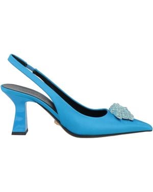 Versace Azure Pumps Textile Fibers - Blue