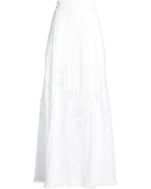 Alberta Ferretti Maxi Skirt Polyester, Cotton - White