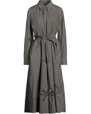 Marina Rinaldi Lead Midi Dress Cotton, Polyester - Grey