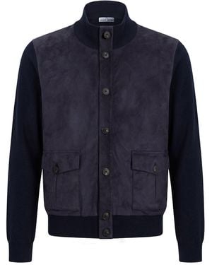Gran Sasso Jacket Virgin Wool, Viscose, Cashmere - Blue