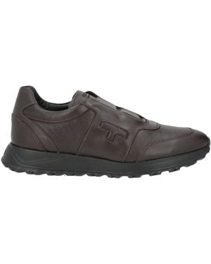 Testoni Dark Sneakers Leather - Gray