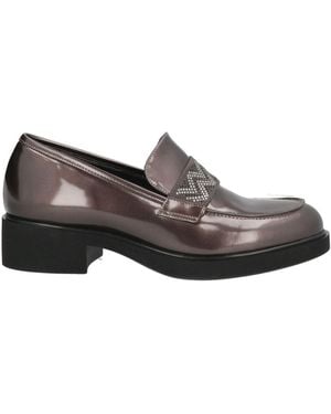 Cinzia Soft Dark Loafers Leather - Gray