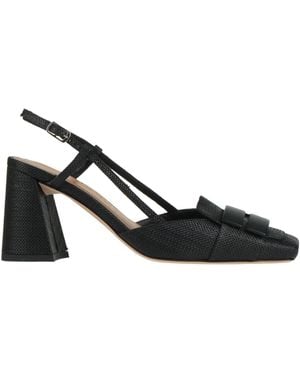 J.A.P. JOSE ANTONIO PEREIRA Court Shoes Natural Raffia - Black