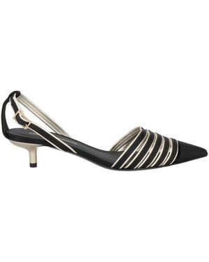 Emporio Armani Court Shoes Leather, Textile Fibres - Black