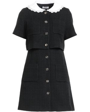 Sandro Mini Dress Cotton, Viscose, Acrylic, Polyamide, Polyester - Black