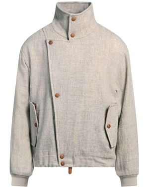 Giorgio Armani Taupe Jacket Virgin Wool, Calfskin - Grey