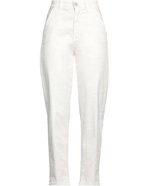 NOIR'N'BLEU Ivory Pants Cotton, Elastane - White