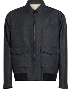 Luigi Borrelli Napoli Charcoal Jacket Virgin Wool, Cotton, Cashmere - Gray