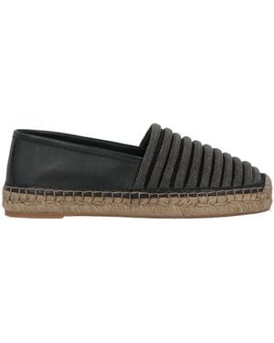 Brunello Cucinelli Espadrilles Leather, Textile Fibres - Black