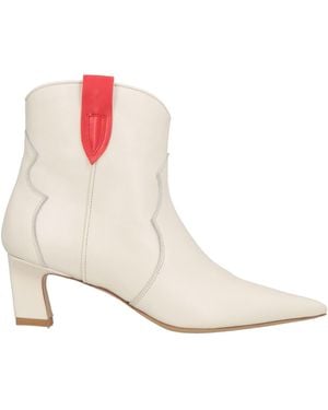 Tiffi Cream Ankle Boots Leather - White
