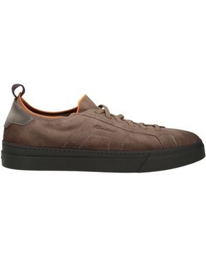 Santoni Taupe Trainers Leather, Textile Fibres - Brown
