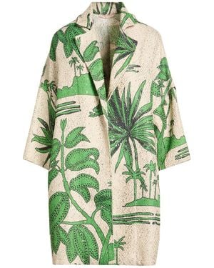 Ermanno Gallamini Overcoat & Trench Coat Silk, Nylon, Lurex - Green