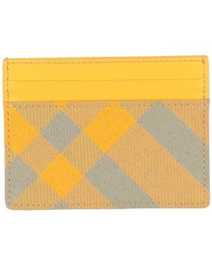 Burberry Cardholder Cow Leather, Polyester, Wool - Yellow