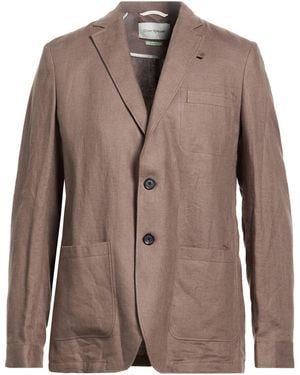 Oliver Spencer Khaki Blazer Linen - Brown