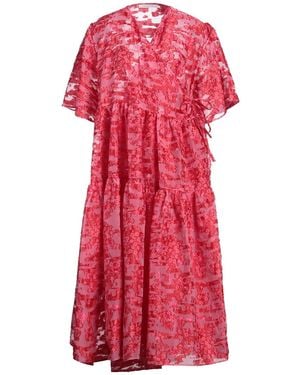 Cecilie Bahnsen Midi Dress Polyester, Cotton, Polyamide - Red